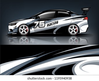Racing Car decal wrap design. Graphic abstract livery designs for Racing, tuning, Rally car. eps 10 format