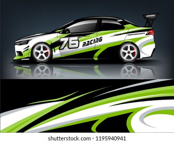 Racing Car decal wrap design. Graphic abstract livery designs for Racing, tuning, Rally car. eps 10 format