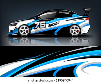 Racing Car decal wrap design. Graphic abstract livery designs for Racing, tuning, Rally car. eps 10 format