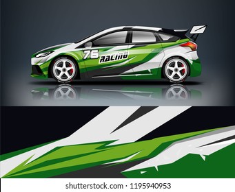 Racing Car decal wrap design. Graphic abstract livery designs for Racing, tuning, Rally car. eps 10 format