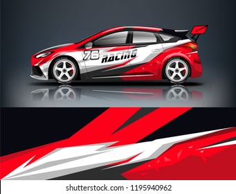 Racing Car decal wrap design. Graphic abstract livery designs for Racing, tuning, Rally car. eps 10 format