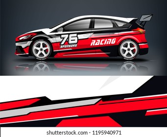 Racing Car decal wrap design. Graphic abstract livery designs for Racing, tuning, Rally car. eps 10 format
