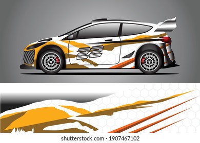 Racing Car decal wrap design. Graphic abstract livery designs for Racing, tuning, Rally car. eps 10 format