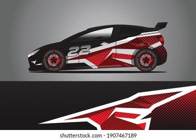 Racing Car decal wrap design. Diseño gráfico abstracto de livery para carreras, tuning, Rally car. formato eps 10