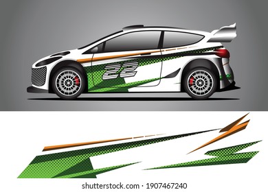 Racing Car decal wrap design. Diseño gráfico abstracto de livery para carreras, tuning, Rally car. formato eps 10