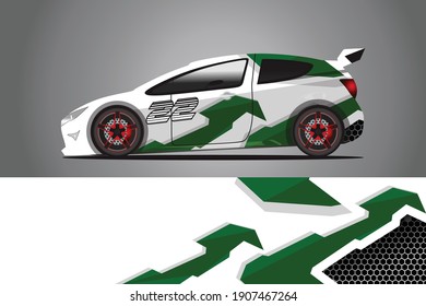 Racing Car decal wrap design. Graphic abstract livery designs for Racing, tuning, Rally car. eps 10 format