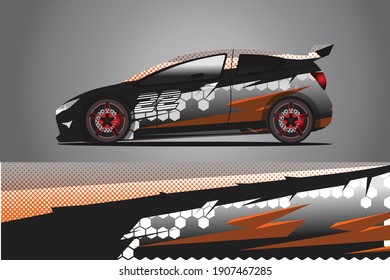 Racing Car decal wrap design. Graphic abstract livery designs for Racing, tuning, Rally car. eps 10 format