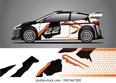 Racing Car decal wrap design. Graphic abstract livery designs for Racing, tuning, Rally car. eps 10 format