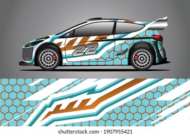 Racing Car decal wrap design. Graphic abstract livery designs for Racing, tuning, Rally car. eps 10 format