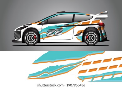 Racing Car decal wrap design. Graphic abstract livery designs for Racing, tuning, Rally car. eps 10 format