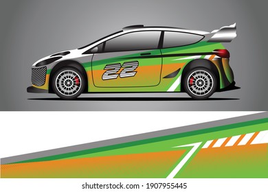 Racing Car decal wrap design. Graphic abstract livery designs for Racing, tuning, Rally car. eps 10 format