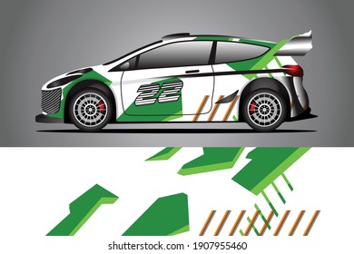 Racing Car Decal Wrap Design. Graphic Abstract Livery Designs For Racing, Tuning, Rally Car. Eps 10 Format