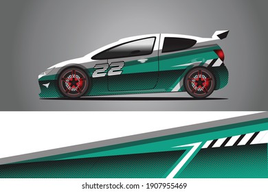 Racing Car decal wrap design. Graphic abstract livery designs for Racing, tuning, Rally car. eps 10 format