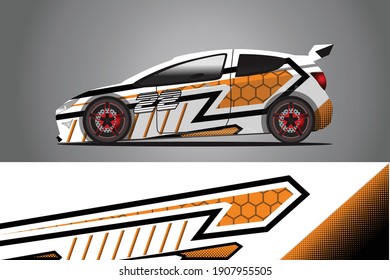 Racing Car decal wrap design. Graphic abstract livery designs for Racing, tuning, Rally car. eps 10 format