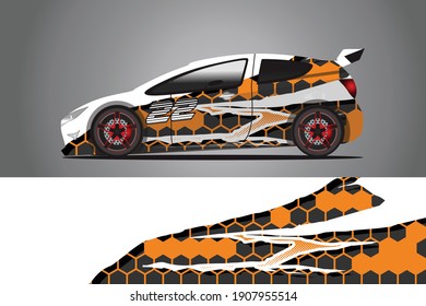 Racing Car decal Wrap Design. Grafische abstrakte Liverdesign für Racing, Tuning, Rally Car. eps10-Format