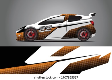 Racing Car decal wrap design. Graphic abstract livery designs for Racing, tuning, Rally car. eps 10 format