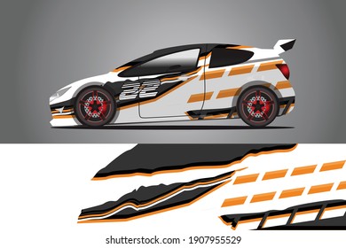 Racing Car decal wrap design. Graphic abstract livery designs for Racing, tuning, Rally car. eps 10 format