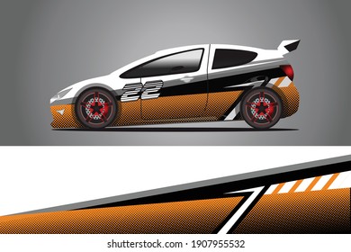 Racing Car decal wrap design. Diseño gráfico abstracto de livery para carreras, tuning, Rally car. formato eps 10