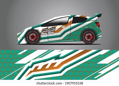 Racing Car decal wrap design. Graphic abstract livery designs for Racing, tuning, Rally car. eps 10 format