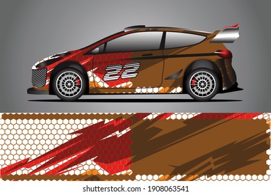 Racing Car decal wrap design. Graphic abstract livery designs for Racing, tuning, Rally car. eps 10 format