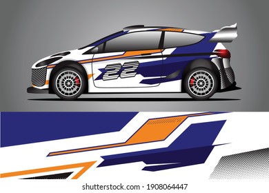 Racing Car decal wrap design. Diseño gráfico abstracto de livery para carreras, tuning, Rally car. formato eps 10