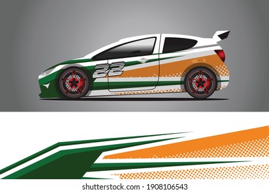 Racing Car decal wrap design. Graphic abstract livery designs for Racing, tuning, Rally car. eps 10 format
