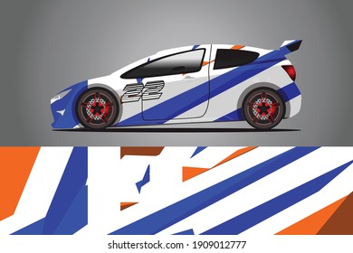 Racing Car decal wrap design. Graphic abstract livery designs for Racing, tuning, Rally car. eps 10 format