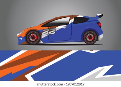 Racing Car decal wrap design. Graphic abstract livery designs for Racing, tuning, Rally car. eps 10 format