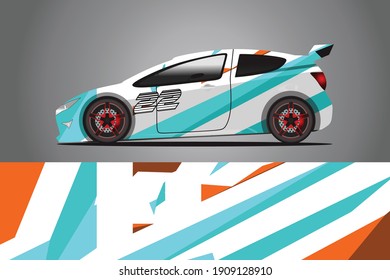 Racing Car decal wrap design. Graphic abstract livery designs for Racing, tuning, Rally car. eps 10 format