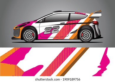 Racing Car decal wrap design. Graphic abstract livery designs for Racing, tuning, Rally car. eps 10 format