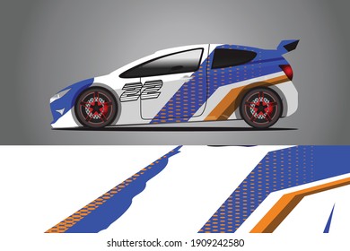 Racing Car decal wrap design. Graphic abstract livery designs for Racing, tuning, Rally car. eps 10 format