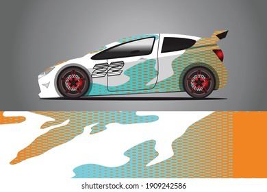 Racing Car decal wrap design. Graphic abstract livery designs for Racing, tuning, Rally car. eps 10 format