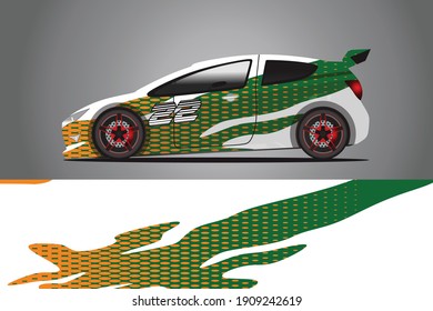 Racing Car decal wrap design. Graphic abstract livery designs for Racing, tuning, Rally car. eps 10 format