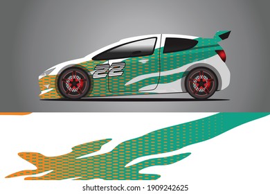 Racing Car decal wrap design. Graphic abstract livery designs for Racing, tuning, Rally car. eps 10 format
