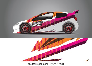 Racing Car decal wrap design. Diseño gráfico abstracto de livery para carreras, tuning, Rally car. formato eps 10