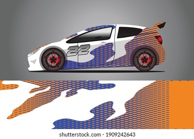 Racing Car decal wrap design. Graphic abstract livery designs for Racing, tuning, Rally car. eps 10 format