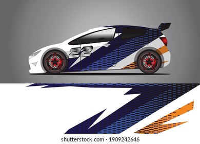 Racing Car decal wrap design. Graphic abstract livery designs for Racing, tuning, Rally car. eps 10 format