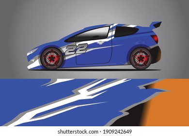 Racing Car decal wrap design. Graphic abstract livery designs for Racing, tuning, Rally car. eps 10 format
