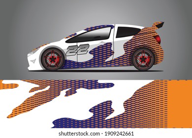 Racing Car decal wrap design. Diseño gráfico abstracto de livery para carreras, tuning, Rally car. formato eps 10