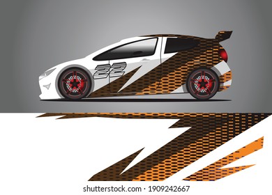 Racing Car decal wrap design. Graphic abstract livery designs for Racing, tuning, Rally car. eps 10 format