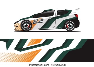 Racing Car decal wrap design. Diseño gráfico abstracto de livery para carreras, tuning, Rally car. formato eps 10