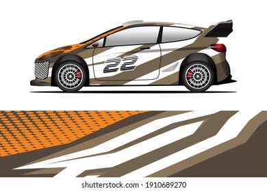 Racing Car Decal Wrap Design. Graphic Abstract Livery Designs For Racing, Tuning, Rally Car. Eps 10 Format