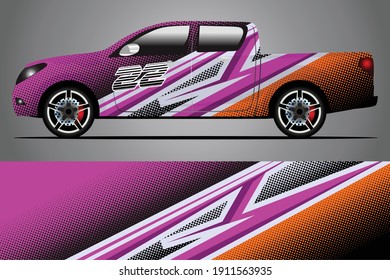 Racing Car decal wrap design. Graphic abstract livery designs for Racing, tuning, Rally car. eps 10 format