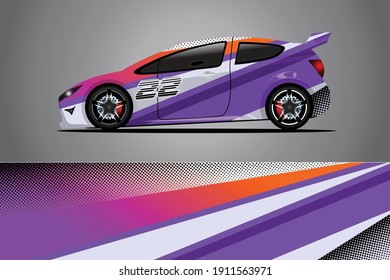 Racing Car decal wrap design. Diseño gráfico abstracto de livery para carreras, tuning, Rally car. formato eps 10