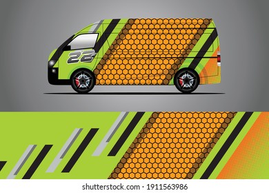 Racing Car decal wrap design. Graphic abstract livery designs for Racing, tuning, Rally car. eps 10 format