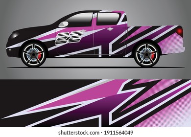 Racing Car decal wrap design. Graphic abstract livery designs for Racing, tuning, Rally car. eps 10 format