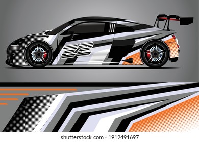 Racing Car decal wrap design. Graphic abstract livery designs for Racing, tuning, Rally car. eps 10 format