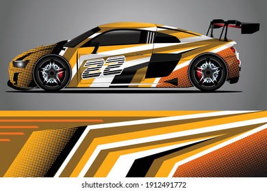 Racing Car decal wrap design. Graphic abstract livery designs for Racing, tuning, Rally car. eps 10 format