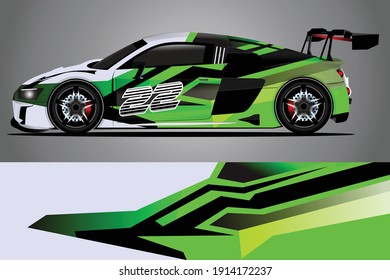 Racing Car decal wrap design. Diseño gráfico abstracto de livery para carreras, tuning, Rally car. formato eps 10