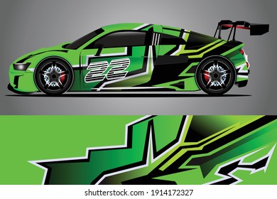Racing Car decal wrap design. Graphic abstract livery designs for Racing, tuning, Rally car. eps 10 format